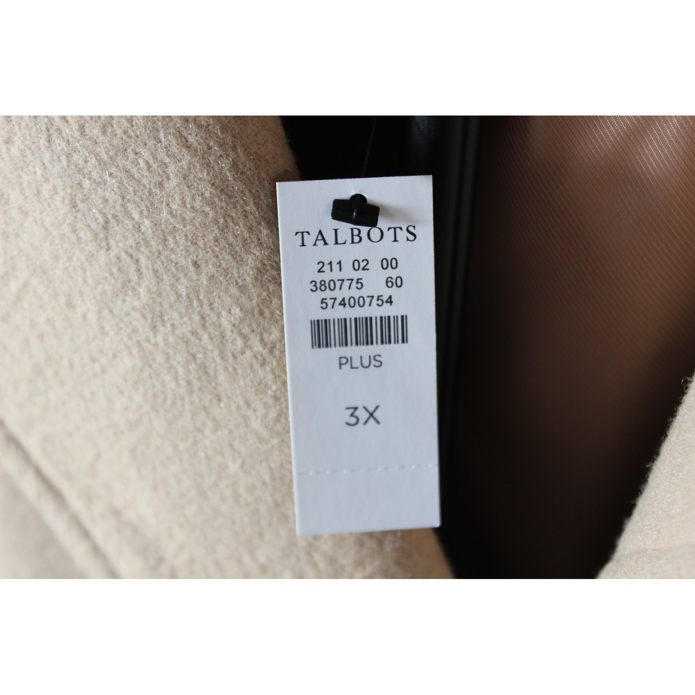 Talbots Plus Camel Tan Wool Blend Double Breasted Coat 3X NWT 57400754 - Picture 5 of 8